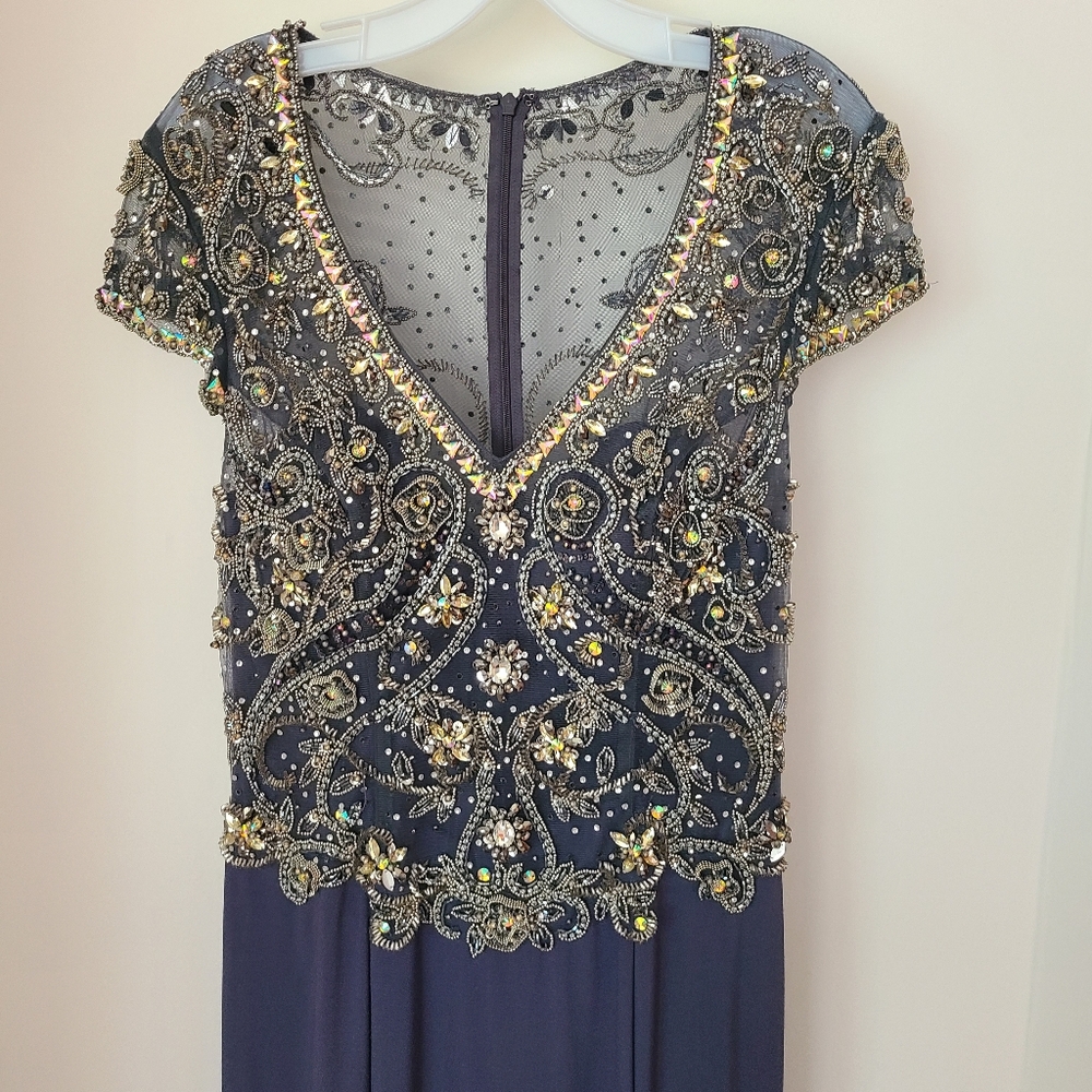 Jovani Purple and Beautifully Embellished Gown - Picture 3 of 7